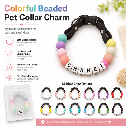 Personalized Pet Name Collar — Custom Beaded Collar for Dogs & Cats